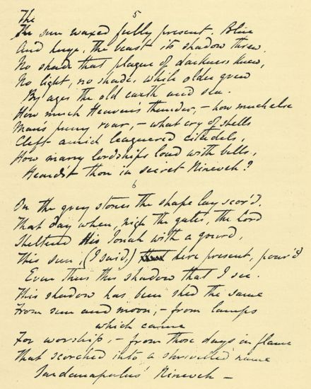 Handwriting from The Burden of Nineveh, c. 1850