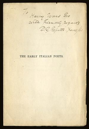 Facsimile images available for The Early Italian Poets (Revise Proof Pages)