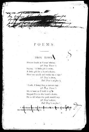 Facsimile images available for Poems. (Privately Printed.): Second Trial Book (partial), author's working
                    copy, Princeton/Troxell.
