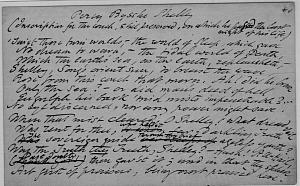Facsimile images available for Percy Bysshe Shelley (Inscription for the couch, still preserved, on which he
                    passed the last night of his life) (Delware corrected copy)