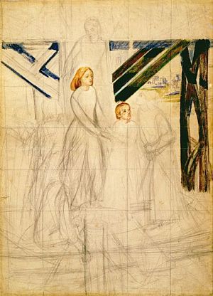 The Boat of Love (composition sketch, six figures)