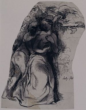 Man and Woman Seated Under a Tree