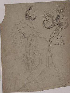 Five Heads (Mostly Caricatures) and One Figure